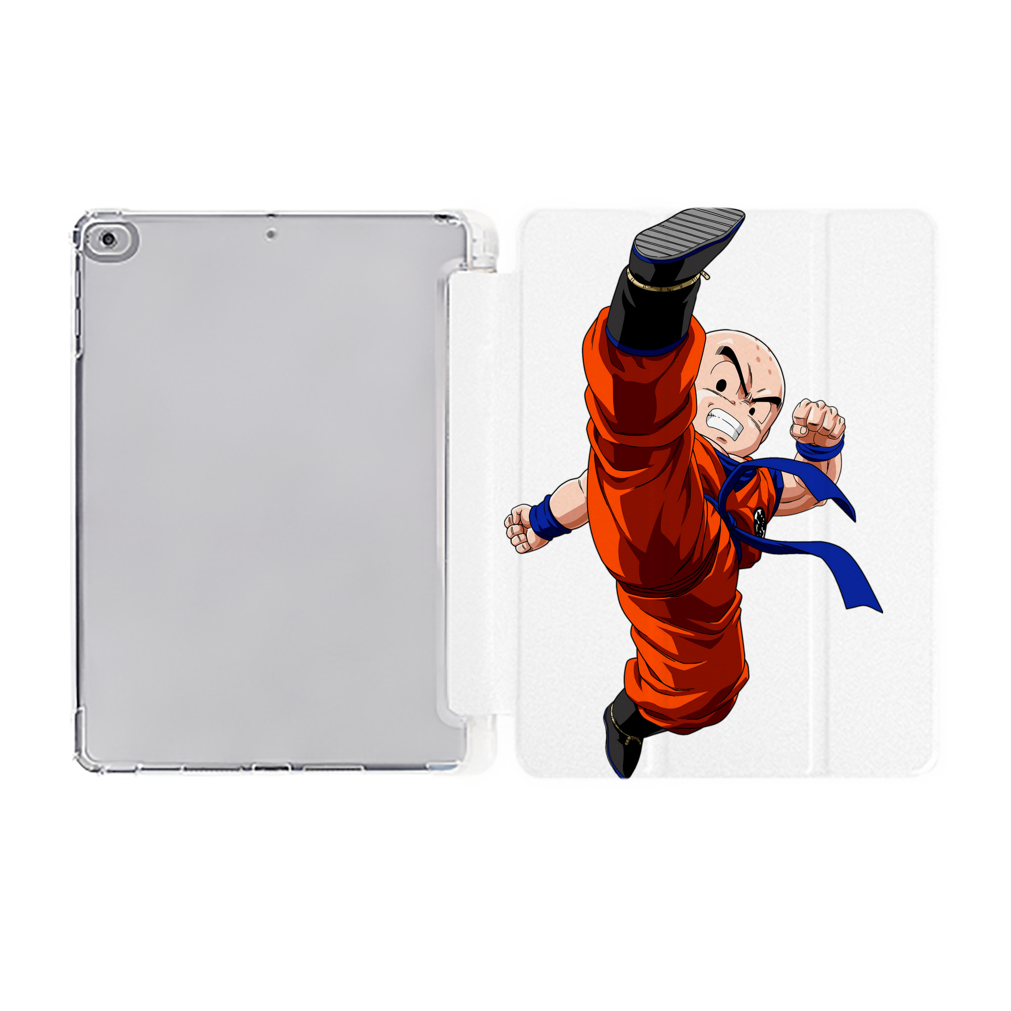 （画像用） ドラゴンボール クリリン DRAGON BALL krillin IPad ケース ペン収納付き 三つ折りスタンド PUレザー×シリコン 対応機種9.5/10.5/10.9インチ